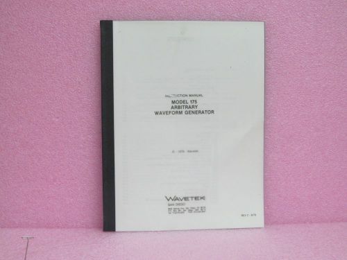 Wavetek manual 175 arbitrary waveform generator operating manual only (9/78) for sale