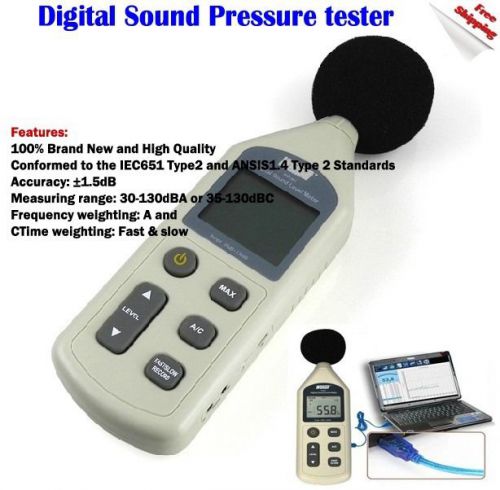 Digital sound level meter pressure tester decibel usb noise measurement 30-130db for sale