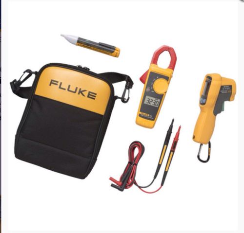 Fluke 62 max+/323/1ac ii ir thermometer clamp meter &amp; voltage detector kit for sale
