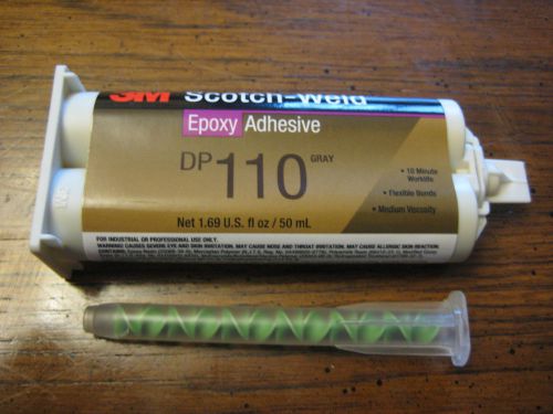 One new 3m scotch-weld epoxy dp-110  gray 1.69 oz with mixing nozzle msrp 40$ for sale