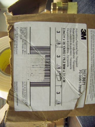3M Polyurethane Protective Tape Transparent 3&#034; Wide 36 Yards Long # 8671 3 Rolls