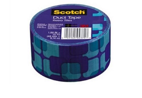 3M Scotch 1.88&#034; In x 10 YD Violet Retro Tiles Duct Tape 910-VTL-C