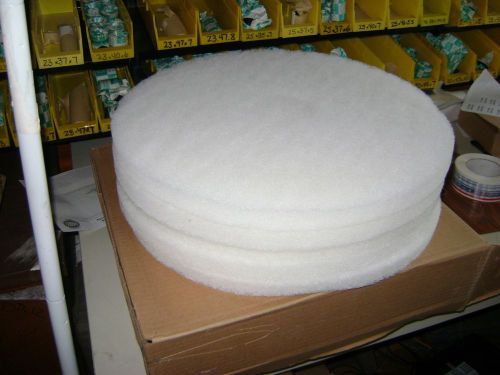 5 NEW 19&#034; WHITE FLOOR BUFFING POLISH PADS