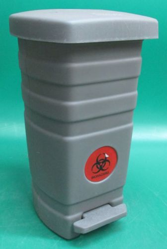 Generic Biohazard Trash Can Gray PLASTIC Footpedal Foot Pedal