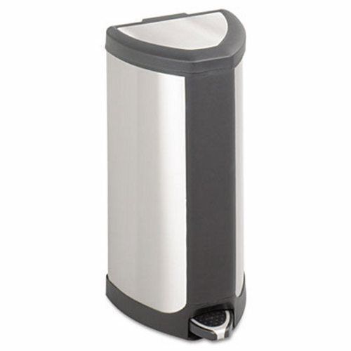 Safco Step-On 4 Gallon Waste Receptacle,  Stainless Steel, Chrome (SAF9685SS)