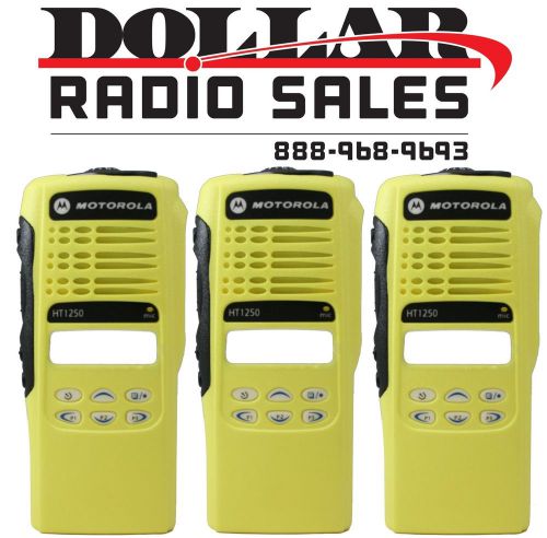 3 New Yellow Refurbished Front Housing for Motorola HT1250 16CH Two Way Radios 