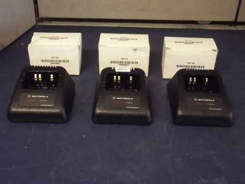 Lot Of 3 Motorola Model RPX4747A Chargers With NIB OEM Power Supplies-  m231