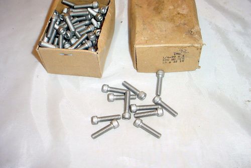 92 ss stainless steel 18-8 -  1/4&#034; x 1&#034; bolts, socket or allen head, knurled for sale