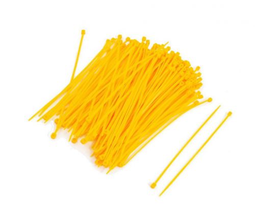 200 pcs adjustable self locking nylon cable zip ties yellow 2.5mm x 150mm for sale