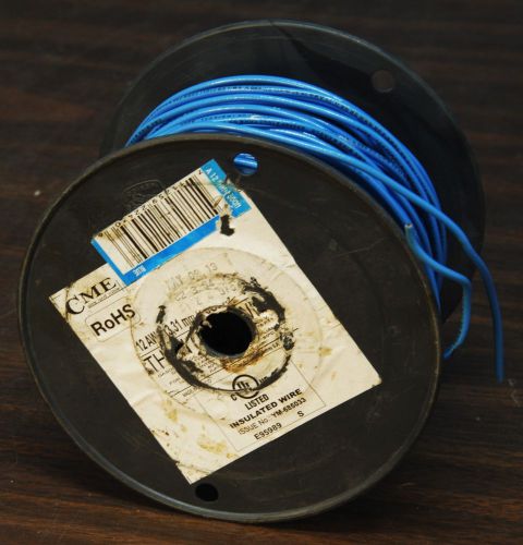 300&#039; CME Wire RoHS 12 AWG Solid THHN/THWN 600V, VW-1 for Appliances, Blue