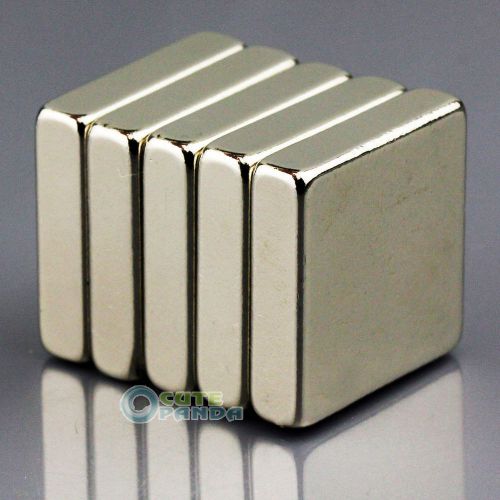 Lot 5 x Strong N50 Block Slice Magnets 20 x 20 x 5mm Cuboid Square R.E Neodymium