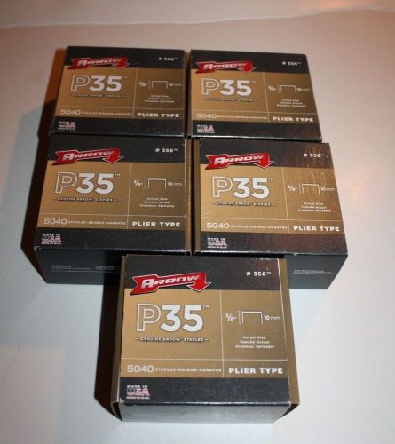 (Lot of 5) Genuine Arrow 356 Genuine P35 3/8-Inch Staples, 5,040-Pack New