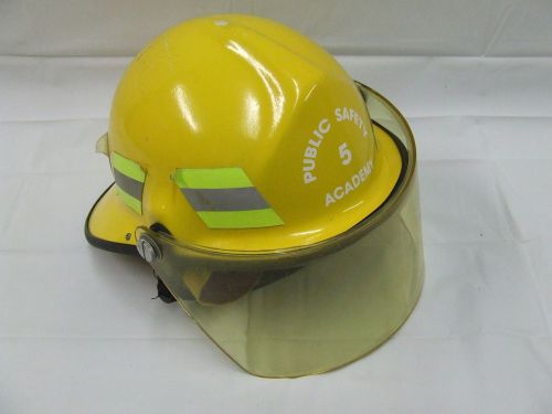Lion 3700 fire fighter rescue helmet w visor yellow for sale
