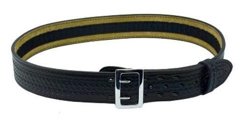 Safariland 87v-40-6 black plain suede lined belt velcro chrome buckle 40&#034; waist for sale
