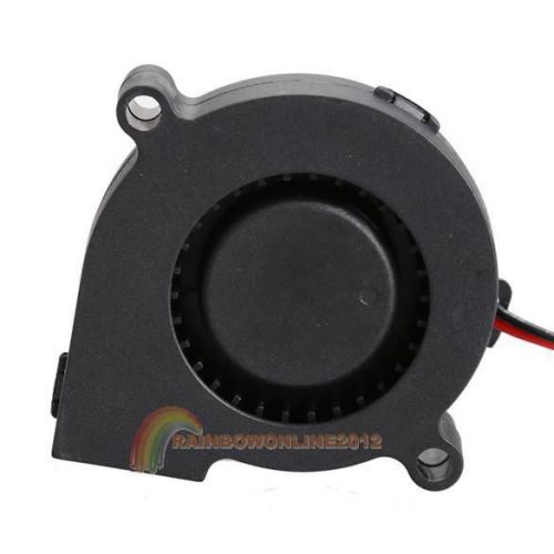 Black Brushless DC Cooling Blower Fan 2 Wires 5015S 12V 0.06A 50x15mm R1BO