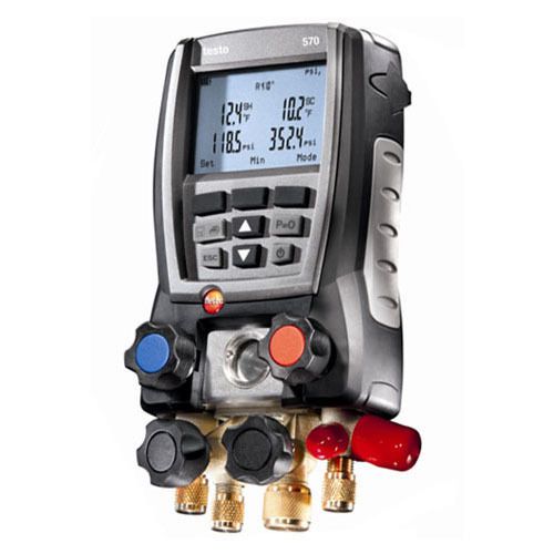 Testo 570 (0563 5703) valve digital manifold with vacuum and data logging for sale
