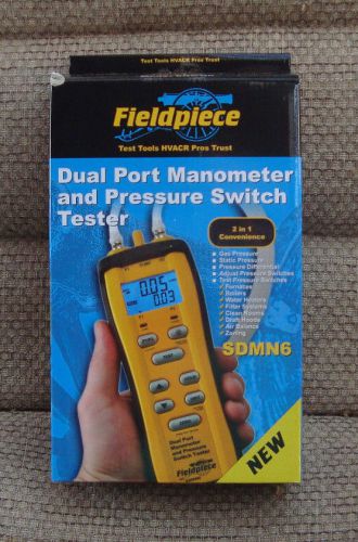 Fieldpiece sdmn6 dual port manometer and pressure switch tester for sale