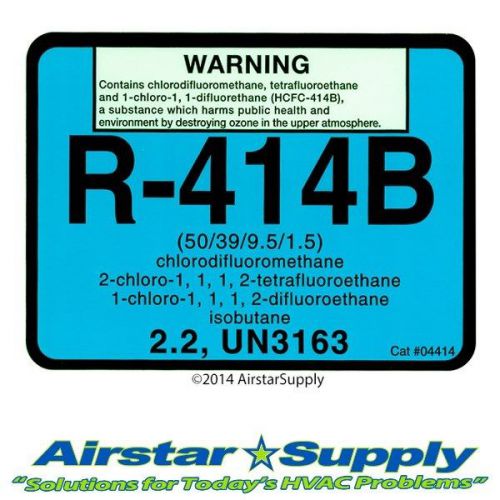 R-414b •  refrigerant identification label  •  pack of (10) labels for sale