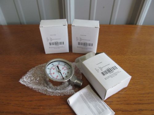 Lot of 3 stainless 2&#034; pressure gauge 1/4&#034;npt 0-160psi ss #4fmk8 (u-75[x3]) for sale