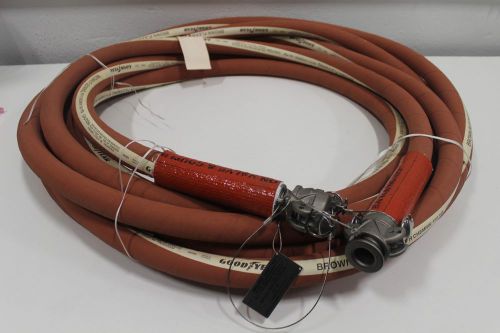 GOODYEAR Brown Flexwing Chemical Chemrin Suction Hose 1&#034; 50&#039; W/ Fitting