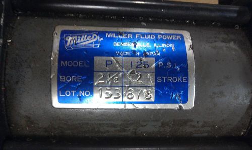 Miller Fluid Power Hydraulic Cylinder Model P Bore 2 1/2&#034; Stroke 2&#034;  Used