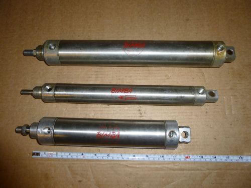 3 PC LOT OF BIMBA  LONG STROKE, AIR CYLINDERS USED