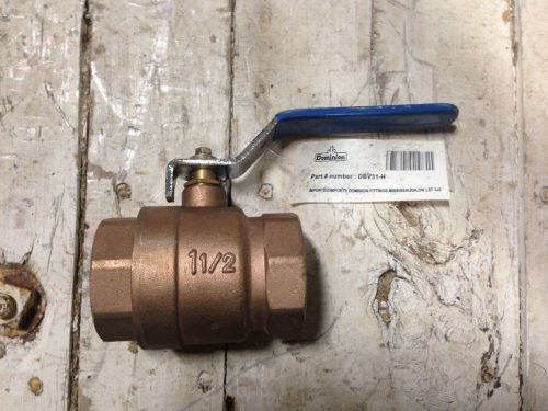 Dominion brass valve fitting 1 1/2&#034; 600 wog hose water fluid flow # dbv 31-h for sale