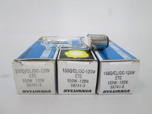 Lot 3 new sylvania 150q/cl/dc-120v tungsten halogen bulb lamp light 150w d292148 for sale