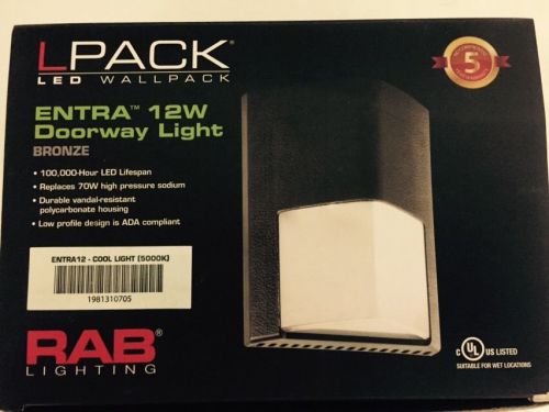 RAB ENTRA12 LED Doorway Lighting Fixture 12W LED Entry Light Cool 5000K Bronze