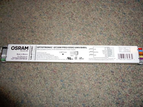 Osram Optotronic 30W Constant Dimmable LED Power Supply  OT30WPRG1050C/UNV/DIM/L