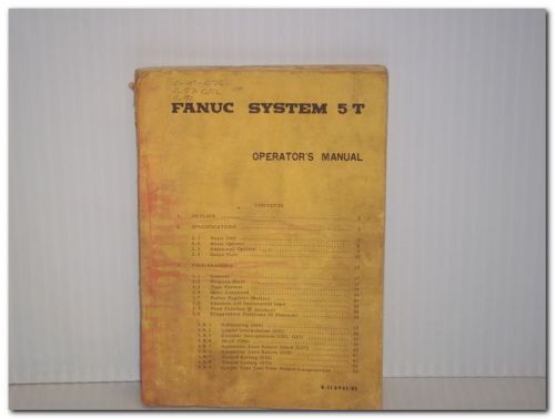 Fanuc fujitsu 5t b-51694e/05 b51694e05 control system original operator&#039;s manual for sale