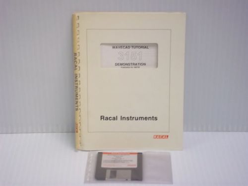 Racal instruments 3151 wavecad tutorial demo w/ demo floppy disc manual original for sale