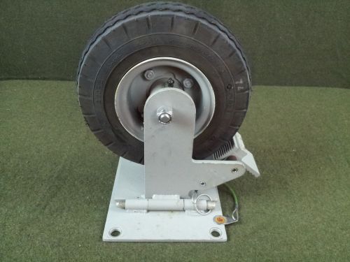8&#034; Super Heavy Duty Pneumatic Caster With Brake and 90 Degree Folding Base