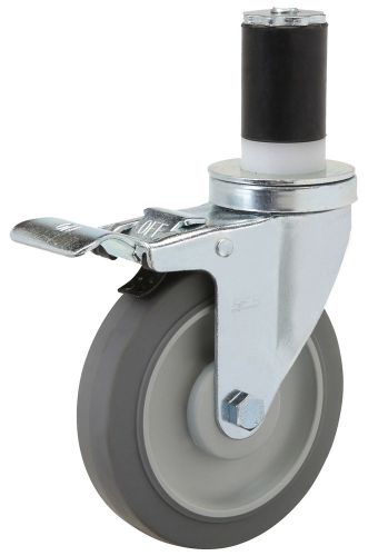 Caster total lock expandable rubber stem: rubber on poly wheel: 5&#034; x 1-1/4&#034;. brg for sale