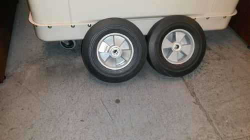 Set of 2 Industrial Grade Wheels, Solid Rubber, 10 In, 450 Lb Cap