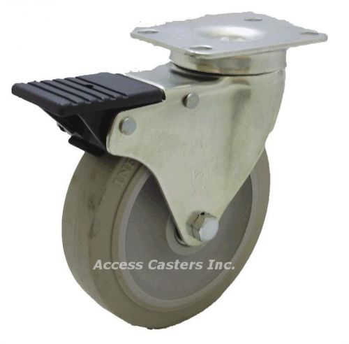 5p28in 5&#034; swivel caster with total lock brake, tpr wheel, 250 lb. capacity for sale