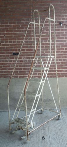 Rolling loft apartment,library metal ladder/steps 68&#034;high platform,20&#034; wide (#6) for sale