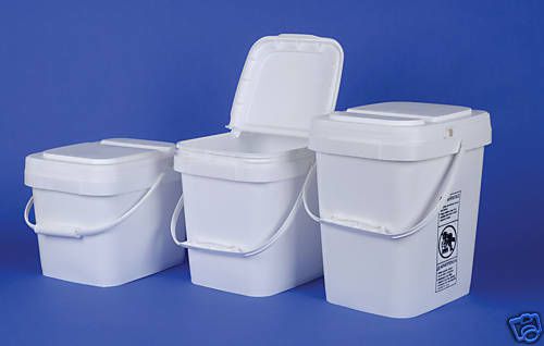 One gallon white food storage container with lid and handle    ez-e015 ** for sale