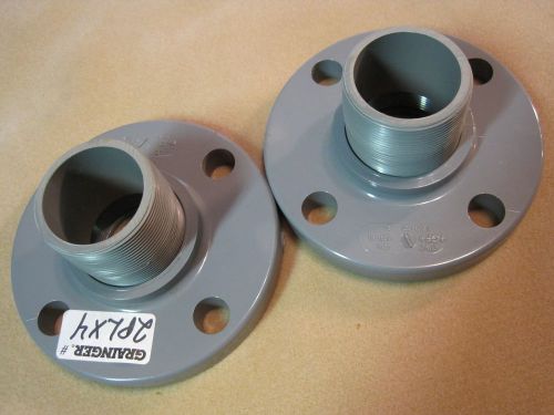 Two 2&#034; CPVC NSF-61 SCH 80 four hole flanges with TWO 2&#034; close nipples