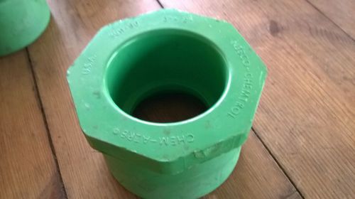 Nibco chem-aire 3 x 2&#034; reducer bushing spig-soc cf00694 green sch 80 fitting for sale