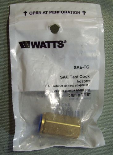 Nip watts sae-tc test cock adapter 1/8&#034; x 7/16&#034; brass 0958414 for sale