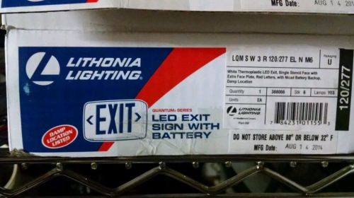Lithonia Lighting Red Exit LED Sign Battery NIB LQM S W 3 R 120/277 EL N M6
