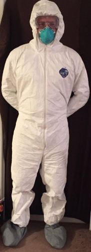5 hazmat outbreak suit coveralls mask goggles gloves personal protection tyvek for sale