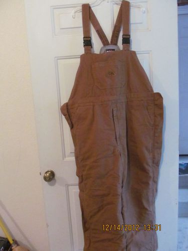bulwark fire retardant insulated overalls size large with full zippered legs