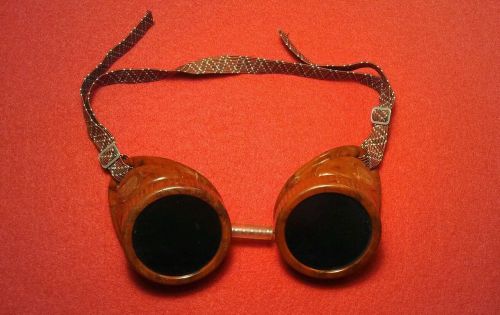 Vintage welding goggles 1930&#039;s-40&#039;s bakelite stamped u.s.a. steam punk steampunk for sale