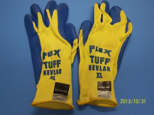 3 pair of xl flex tuff kevlar gloves rubberized palm &amp; fingers for sale