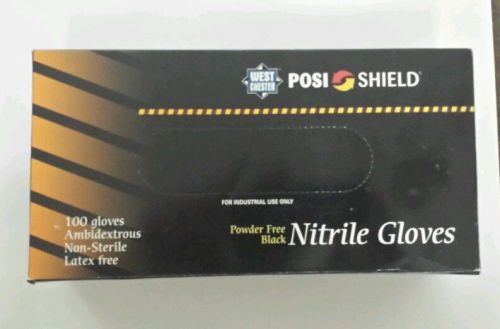 Nitrile Gloves, Power Free, Black, Medium (New) 100 Count Box #2920