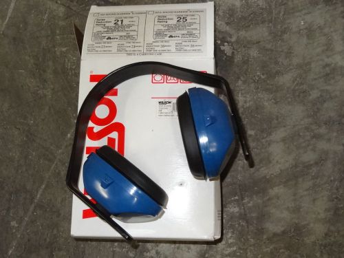 New willson 13200049, #365 sound barrier earmuff ear muffs nrr 21 blue/black for sale