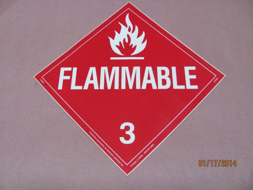 (30) flammable liquids placard sign vinyl adhesive dot hm-206 class 3 dot-26804 for sale