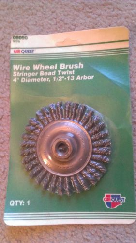 NEW Wire Wheel Brush Stringer Bead Twist 4&#034; Diameter 1/2&#034;-13 Arbor - Free S&amp;H